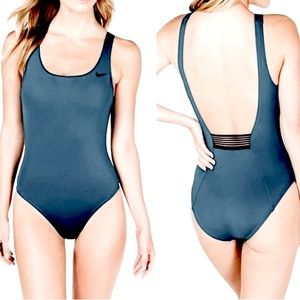 Nike Women’s One 1 Piece Gray Abyss Swimsuit Size Large